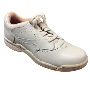 Rockport Womens Comfort Walking Shoes Cream/gray Leather Lace Up Size 6 M W7332